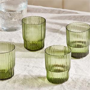 Nkuku Fali Glass Tumbler Olive